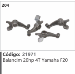 204 Código 21971 Balancim 20hp 4T Yamaha F20