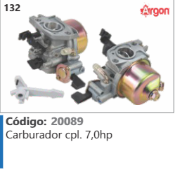 132 Código 20089 Carburador completo 7,0hp ARGON