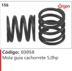 156 Código 03058 Mola guia cachorrete 5,0hp ARGON