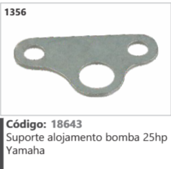 1356 Código 18643 Suporte alojamento bomba 25hp Yamaha