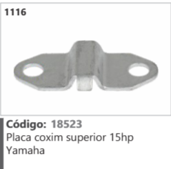 1116 Código 18523 Placa coxim superior 15hp Yamaha