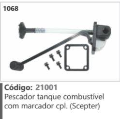 1068 Código 21001 Pescador tanque combustível com marcador completo (Scepter)