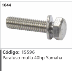 1044 Código 15596 Parafuso mufla 40hp Yamaha