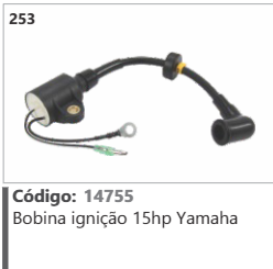 253 Código 14755 Bobina ignição 15hp Yamaha