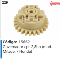 229 Código 15662 Governador completo 2,8hp (mod. Mitsubishi / Honda) ARGON
