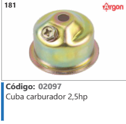 181 Código 02097 Cuba carburador 2,5hp ARGON