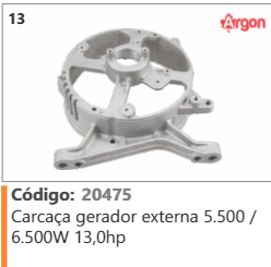 13 Código 20475 Carcaça gerador externa 5.500 / 6.500W 13,0hp ARGON