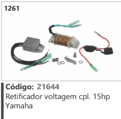 1261 Código 21644 Retificador voltagem completo 15hp Yamaha