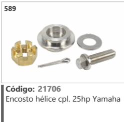 589 Código 21706 Encosto hélice completo 25hp Yamaha