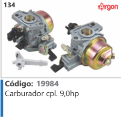 134 Código 19984 Carburador completo 9,0hp ARGON