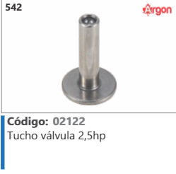 542 Código 02122 Tucho válvula 2,5hp ARGON