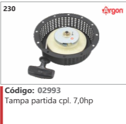 230 Código 02993 Tampa partida completo 7,0hp ARGON