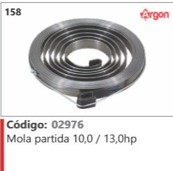 158 Código 02976 Mola partida 10,0 / 13,0hp ARGON