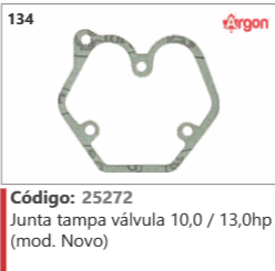 134 Código 25272 Junta tampa válvula 10,0 / 13,0hp (mod. Novo) ARGON