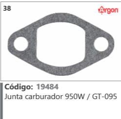 38 Código 19484 Junta carburador 950W / GT-095 ARGON