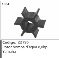 1334 Código 22795 Rotor bomba d'água 8,0hp Yamaha
