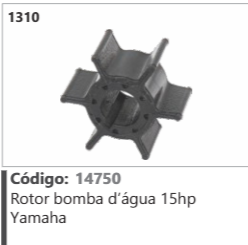 1310 Código 14750 Rotor bomba d'água 15hp Yamaha