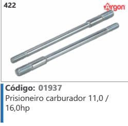 422 Código 01937 Prisioneiro carburador 11,0 / 16,0hp ARGON