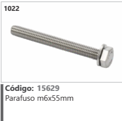 1022 Código 15629 Parafuso m6x55mm