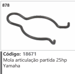 878 Código 18671 Mola articulação partida 25hp Yamaha