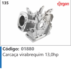 135 Código 01880 Carcaça virabrequim 13,0hp ARGON