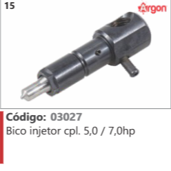 15 Código 03027 Bico injetor completo 5,0 / 7,0hp ARGON