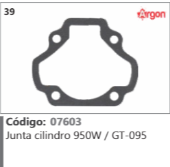 39 Código 07603 Junta cilindro 950W / GT-095 ARGON
