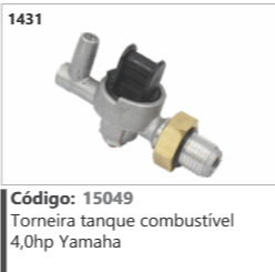 1431 Código 15049 Torneira tanque combustível 4,0hp Yamaha