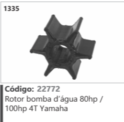 1335 Código 22772 Rotor bomba d'água 80hp / 100hp 4T Yamaha