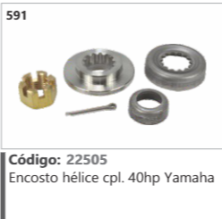 591 Código 22505 Encosto hélice completo 40hp Yamaha