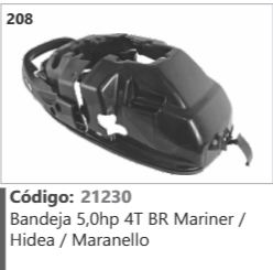208 Código 21230 Bandeja 5,0hp 4T BR Mariner / Hidea / Maranello