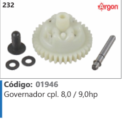 232 Código 01946 Governador completo 8,0 / 9,0hp ARGON