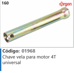 160 Código 01968 Chave vela para motor 4T universal ARGON