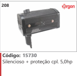 208 Código 15730 Silencioso + proteção completo 5,0hp ARGON