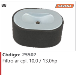 88 Código 25502 Filtro ar completo 10,0 / 13,0hp SAVANA