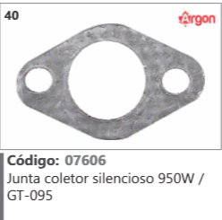 40 Código 07606 Junta coletor silencioso 950W / GT-095 ARGON