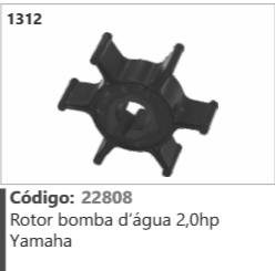 1312 Código 22808 Rotor bomba d'água 2,0hp Yamaha
