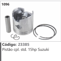 1096 Código 23385 Pistão completo Standard 15hp Suzuki