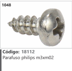 1048 Código 18112 Parafuso philips m3xm02