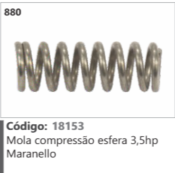 880 Código 18153 Mola compressor essão esfera 3,5hp Maranello