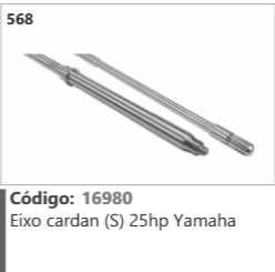 568 Código 16980 Eixo cardan (S) 25hp Yamaha