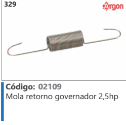 329 Código 02109 Mola retorno governador 2,5hp ARGON