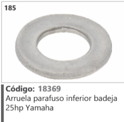 185 Código 18369 Arruela parafuso inferior badeja 25hp Yamaha