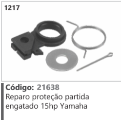 1217 Código 21638 Reparo proteção partida engatado 15hp Yamaha