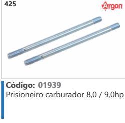 425 Código 01939 Prisioneiro carburador 8,0 / 9,0hp ARGON