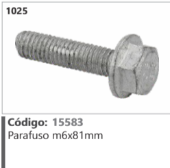 1025 Código 15583 Parafuso m6x81mm