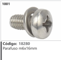 1001 Código 18280 Parafuso m6x16mm