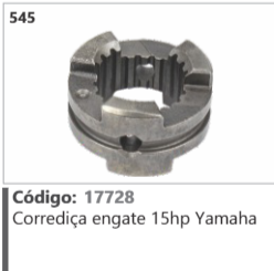 545 Código 17728 Corrediça engate 15hp Yamaha