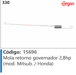 330 Código 15696 Mola retorno governador 2,8hp (mod. Mitsubishi / Honda) ARGON