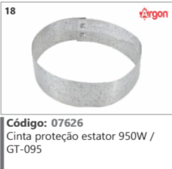 18 Código 07626 Cinta proteção estator 950W / GT-095 ARGON